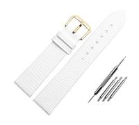 HMFANG Bracelet De Montre En Cuir Véritable Motif Lézard 10 12 14 16mm 18 20mm Montre Bande De Montres-bracelets Élégantes Simples(White gold buckle,12mm)