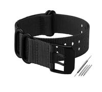 HMFANG Bracelet De Montre en Nylon 22mm 23mm Bracelet De Montre Étanche Sport for Bracelets De Montre Bracelet Noir Mode Bracelet for Hommes Ceinture(Black Two Black_22mm)