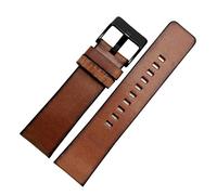 HMFANG Bracelet De Montre Rétro En Cuir Véritable, Compatible Avec Diesel DZ4343 DZ7291 DZ4283, Bracelet De Montre Marron 22mm 24mm 26mm(Brown black clasp,22mm)