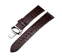 HMFANG Bracelet en Cuir De Crocodile Fait Main Noir À Dégagement Rapide Ultra-Mince 18 20 22MM Bracelet De Montre Bracelet Souple Bracelet for Hommes De Style Rétro(Brown Butterfly_18mm)