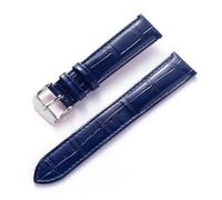 HMFANG Bracelet en cuir for hommes et femmes, compatible avec Cartier Tank London Solo Key, fermoir pliant 17,18,20,22MM, accessoires de bracelet de montre en cuir(Dark blue,14)