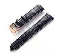HMFANG Bracelet en cuir for hommes et femmes, compatible avec Cartier Tank London Solo Key, fermoir pliant 17,18,20,22MM, accessoires de bracelet de montre en cuir(Black Rose Buckle,16)