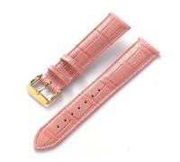 HMFANG Bracelet en cuir for hommes et femmes, compatible avec Cartier Tank London Solo Key, fermoir pliant 17,18,20,22MM, accessoires de bracelet de montre en cuir(Peach Gold Buckle,13)