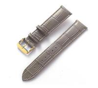 HMFANG Bracelet en cuir for hommes et femmes, compatible avec Cartier Tank London Solo Key, fermoir pliant 17,18,20,22MM, accessoires de bracelet de montre en cuir(Grey Gold Buckle,22)