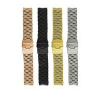 HMFANG Bracelet En Maille D'acier Inoxydable 18 Mm 20 Mm 22 Mm 24 Mm Dive Shark Compatible Avec Le Bracelet Milanais Boucle Déployante Accessoires De Ceinture De Poignet En Or Rose