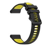 HMFang Bracelet en silicone sport bicolore compatible avec Garmin Forerunner 965 955 Solar 945 935 745 22 mm Bracelet de rechange for bracelet de montre(Black Yellow,For Forerunner 945)