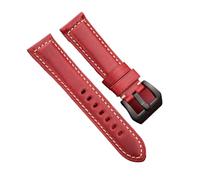 HMFANG Bracelets De Montre En Cuir Véritable 4 Couleurs Compatibles Avec Les Accessoires De Bande De Montre Panerai Femmes Hommes Bracelet En Cuir De Vachette 20mm 22mm 24mm 26mm Bracelet(Red Brown Bl