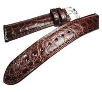 HMFANG Bracelets De Montre Faits À La Main En Véritable Peau De Crocodile 18 19 20 21 22 Mm Marron Foncé Poignet Boucle Papillon Bracelet De Montre Ceinture