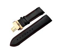 HMFang Ceinture de bracelet de montre en cuir de vache compatible avec les bracelets de bracelet de montre Tissot T035 remplacement de boucle papillon 22mm 23mm 24mm(Black red rose gold,24mm)
