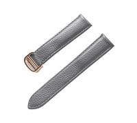 HMFANG Ceinture En Cuir Bracelet De Montre En Cuir Souple Litchi Ceinture For Hommes Ceinture For Dames Bracelet Compatible Avec Les Accessoires De Montre Cartier Tank London Blue(Grey Gold Buckle_20m