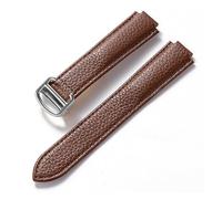 HMFang Compatible Avec Le Bracelet Ballon Bleu Cartier En Cuir De Vachette Grain Litchi Souple, Accessoires Pliants En Cuir For Hommes Et Femmes(Dark brown,14x8mm)