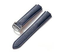 HMFang Compatible Avec Le Bracelet Ballon Bleu Cartier En Cuir De Vachette Grain Litchi Souple, Accessoires Pliants En Cuir For Hommes Et Femmes(Dark blue,20x12mm)