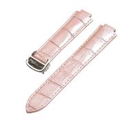 HMFang Convient Aux Séries D'interfaces Convexes Compatible Avec Les Accessoires De Montre Cartier 14 Mm 16 Mm 18 Mm 20 Mm 22 Mm Bracelet En Cuir À Boucle Déployante(Pink,22x14mm)