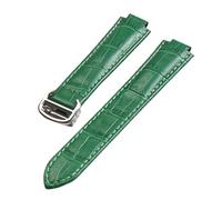 HMFang Convient Aux Séries D'interfaces Convexes Compatible Avec Les Accessoires De Montre Cartier 14 Mm 16 Mm 18 Mm 20 Mm 22 Mm Bracelet En Cuir À Boucle Déployante(Green,20x12mm)