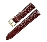 HMFANG Mode Lézard Texture Cuir Bracelet De Montre Boucle Ardillon Bracelet De Montre For Femme Et Homme 12mm 14mm 16mm 18mm 20mm 22mm 24mm(Brown Gold,12mm)