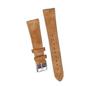 HMFANG Montre Vintage En Daim 18mm 20mm 22mm Bracelet De Montre À Dégagement Rapide Bracelet En Cuir Véritable Accessoires De Ceinture(Brown,20mm gold buckle)