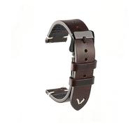 HMFANG Nouveau Bracelet De Montre en Cuir Ciré À l'huile 18mm 19mm 20mm 22mm Bracelet De Montre Vintage Noir Bleu Marron Disponible Accessoires De Bracelet De Montre Faits À La Main(Red Brown 2,19mm)
