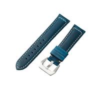 HMFANG Nouveau Bracelet En Cuir Véritable Crazy Horse En Cuir Fait À La Main Épais Bracelet For Hommes Compatible Avec Panerai Strap 20 22 24 26mm(Frosted blue,26mm)