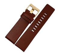 HMFANG Watchband de cuir 22 24 26 28 22 mm Bracelet 32mm Ajustez for la bande de montre diesel Bracelet de DZ4343 DZ7293 DZ7333 Groupe de surveillance(Light Brown gold,28mm)