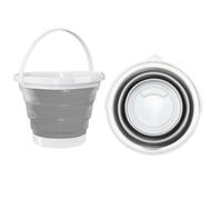 Hmfmdy Seau pliable de 3 L, seau à eau portable pliable en silicone avec poignée robuste, bac multi-usage, économiseur d'espace, panier de nettoyage de pêche, de camping pour animaux de compagnie