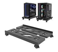 Hmfmdy Support de processeur universel pour PC, ordinateur de bureau, support de processeur réglable, avec roulettes pivotantes verrouillables, chariot de CPU sous bureau - Noir