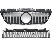 HmhQ5 De Pare-Choc Avant Calandre pour Mercedes Benz R172 SLK 2011-2015 Diamond GT,Rein Avant Double Lamelle Calandre Grille Centrale Avant,B/Silver.