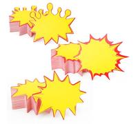 HMIEPRS 300 Pièces Étiquette de Vente Fluorescent, Signe de Magasin de Détail Étiquettes à Rabais, Promotionnelles Étiquettes de Prix Vierges pour Boutique Supermarchés (11 x 10 cm)