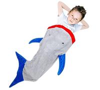 HMIEPRS Couverture Requin, Sac de Couchage Réquin, Couverture de Queue de Requin en Flanelle Douce et Confortable, Cadeaux de Jeté Shark pour Les GarçOns, Filles pour Le Lit, Le Canapé, Le Camping