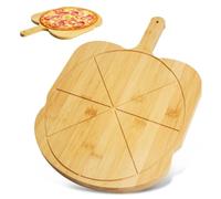 HMIEPRS Pelle à Pizza en Bois, Pelle à Pizza en Bambou avec Poignée, Planche à Pizza Antiadhésive, Palette à Pizza et Planche à Découper pour Pain Fruits Fromage Gâteau Viande (43x33 cm)