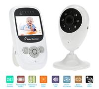 HMILYDYK Baby Monitor Caméra de sécurité sans fil avec écran LCD de 2,4 pouces avec vision nocturne, surveillance de la température et système de communication bidirectionnelle