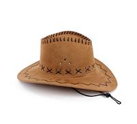 HMILYDYK Chapeau de Cow-Boy en Daim Chapeau de Cow-Boy à Large Bord Chapeau de Cow-Boy Western Chapeau de Cow-Boy Authentique Chapeau de Pistolero Chapeau de Cow-Boy en Feutre pour Hommes Femmes