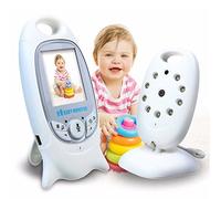 HMILYDYK Moniteur vidéo sans fil pour bébé avec caméra numérique écran LCD 2,0 pouces, vision nocturne, surveillance de la température et système de communication bidirectionnelle (Blanc)