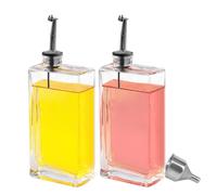 HMJIA Bouteille Huile Olive et Vinaigre Set Pour Cuisine Avec Bec Verseur en Acier Inoxydable 304 Distributeur Huile à Condiments Liquides Paquet 2 de 500ML Avec Entonnoir (500ml - Noir)
