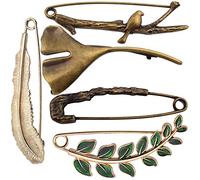 Hmjpng Lot de 5 épingles à nourrice Extra Larges en Alliage - Style Vintage - Épingles à nourrice Robustes de qualité supérieure pour écharpes, couvertures, Jupes, Kilts, Tissus tricotés