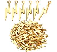 Hmjpng Lot de 60 pendentifs en alliage tibétain en forme de tonnerre vintage pour fabrication de bracelets, colliers, boucles d'oreilles, bijoux, Zinc, Pas de gemme