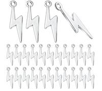 Hmjpng Lot de 60 pendentifs en alliage tibétain en forme de tonnerre vintage pour fabrication de bracelets, colliers, boucles d'oreilles, bijoux, Argent, Alliage.