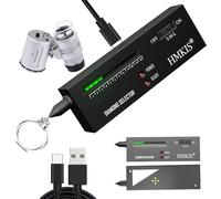 HMKIS Stylo testeur de diamant, testeur de diamant de haute précision + mini LED grossissante 60x, sélecteur de diamant professionnel pour débutants et experts, conductivité thermique