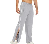 HMLOPX Pantalon Tear Away for Homme avec Fermeture éclair latérale et Ouverture complète for Jambe Post-Chirurgie avec Poches (Color : Lightgrey, Size : XXL-XXLarge)