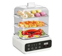 HmLotd Cuiseur Vapeur électrique Domestique, marmite électrique intégrée pour la Cuisson et la Cuisson à la Vapeur, Grille à Vapeur en Acier Inoxydable Haute Puissance de 1500 W, réservation