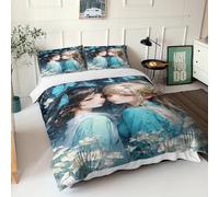 HMLTD Sisters Housses De Couettes Microfibre 3D 3 Pièces Cute Literie avec Housses avec Fermeture Éclair Et Taie d'oreiller,pour Adultes Juvénile Enfants King（220x240cm）