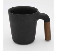 HMM Mugr Fabriqué à La Main Tasse De Café Et Thé Avec Manche En Bois - Noir