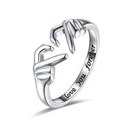 HMOOY Bague Main Femme,Bague Amour Réglable Claddagh Ring Love Ring Teen Girl Couple Promesse Bijoux Hommes Bague d'amitié