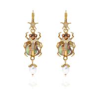 HMOOY Boucles d'oreilles scarabée vintage pour femmes, boucles d'oreilles scarabée fantaisie boucles d'oreilles clous bijoux fantaisie pour femmes cadeaux de fête (Colorée)