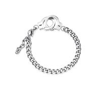 HMOOY Bracelet Menottes,Bracelet à Maillons de Menottes en Acier Inoxydable Bracelet de Cheville Ajustable Bracelet de Déclaration de Menottes Noires de Partners in Crime pour Homme, 7 pouces, Métal
