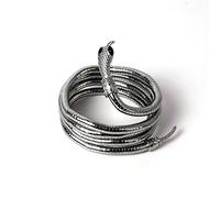 HMOOY Collier Serpent Pliable, Collier Serpent Flexible Multi-Usages Bracelet Serpent Égyptien Réglable Collier Choker Serpent Gothic Punk Hip Hop Bijoux Serpent Halloween pour Femme Homme (Argent)