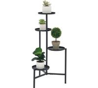 HMOREY Escalier à fleurs en métal 4 niveaux support à fleurs support à fleurs banc à fleurs pour salon jardin, 43,2 x 27 x 8,9 cm