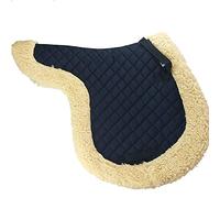 Hmpet Tapis de Selle Cheval Equine Fond antidérapant Micro suède Selle Bareback Coton Doux Respirant Cheval Double Corde PP Sangle Poignée Ventre,Bleu