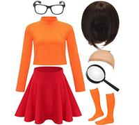 HMPRT Velma Dinkley Scooby Doo Costume sexy d'Halloween Daphné et Shaggy pour femme - Taille XL