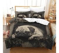 HMRKOEPGX Carlin 3D Sets Housse De Couette en Microfibre Chiot 3 Pcs Housse De Couette pour Enfants Chambre Décor Double（200x200cm）