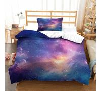 HMRKOEPGX Espace 3D Sets Housse De Couette en Microfibre Cosmique 2 Pcs Housse De Couette pour Enfants Famille Collection Single(135x200cm)